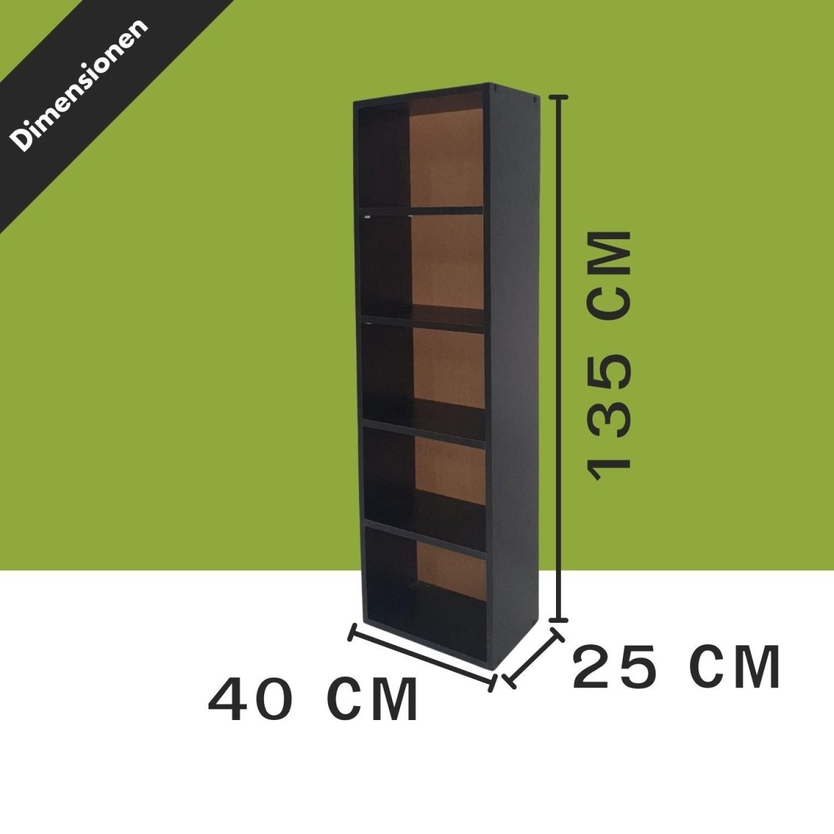 Coemo Standregal Alpha 135 aus Holz 5 Etagen - Mein - Regal.de