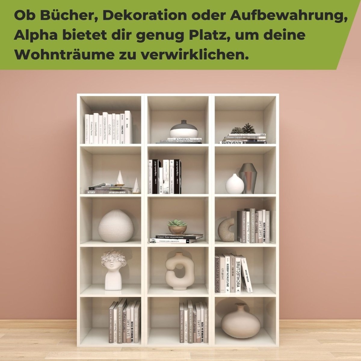 Coemo Standregal Alpha 135 aus Holz 5 Etagen - Mein - Regal.de