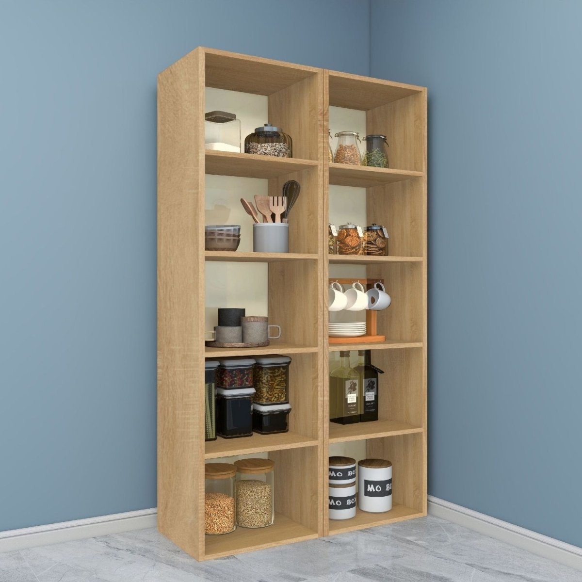 Coemo Standregal Alpha 135 aus Holz 5 Etagen - Mein-Regal.de