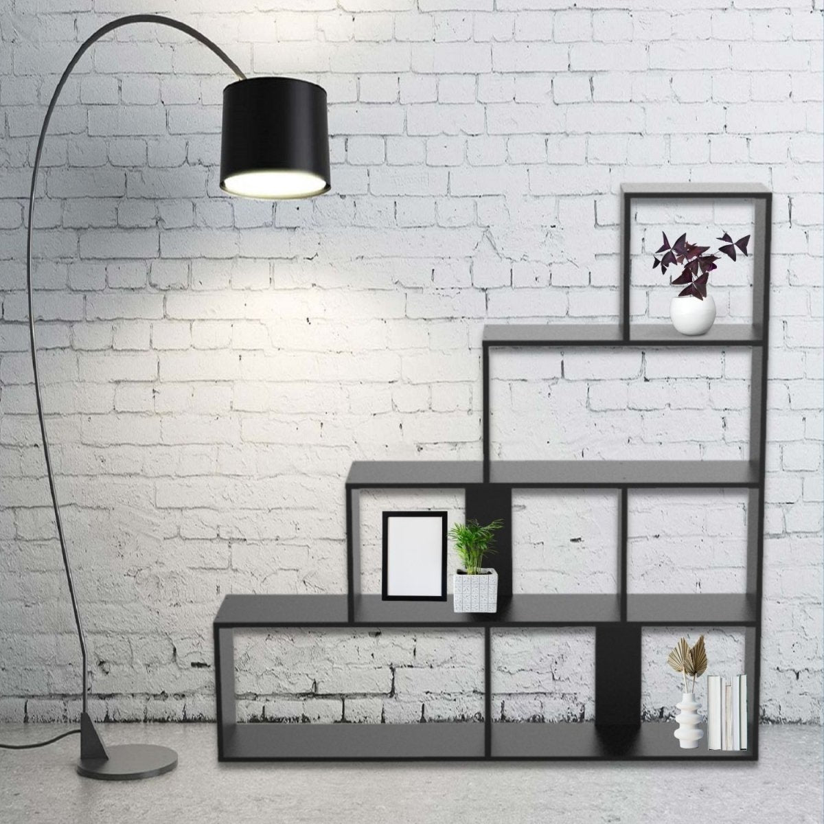 Coemo Treppenregal Scala aus Holz 4 Etagen Stufenregal 6 Fächer - Mein-Regal.de