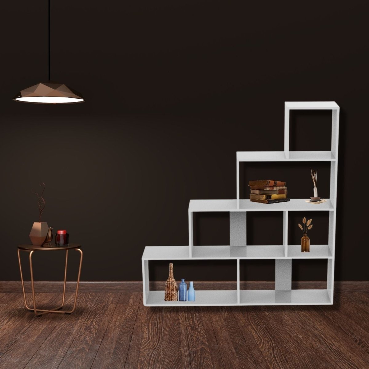 Coemo Treppenregal Scala aus Holz 4 Etagen Stufenregal 6 Fächer - Mein-Regal.de