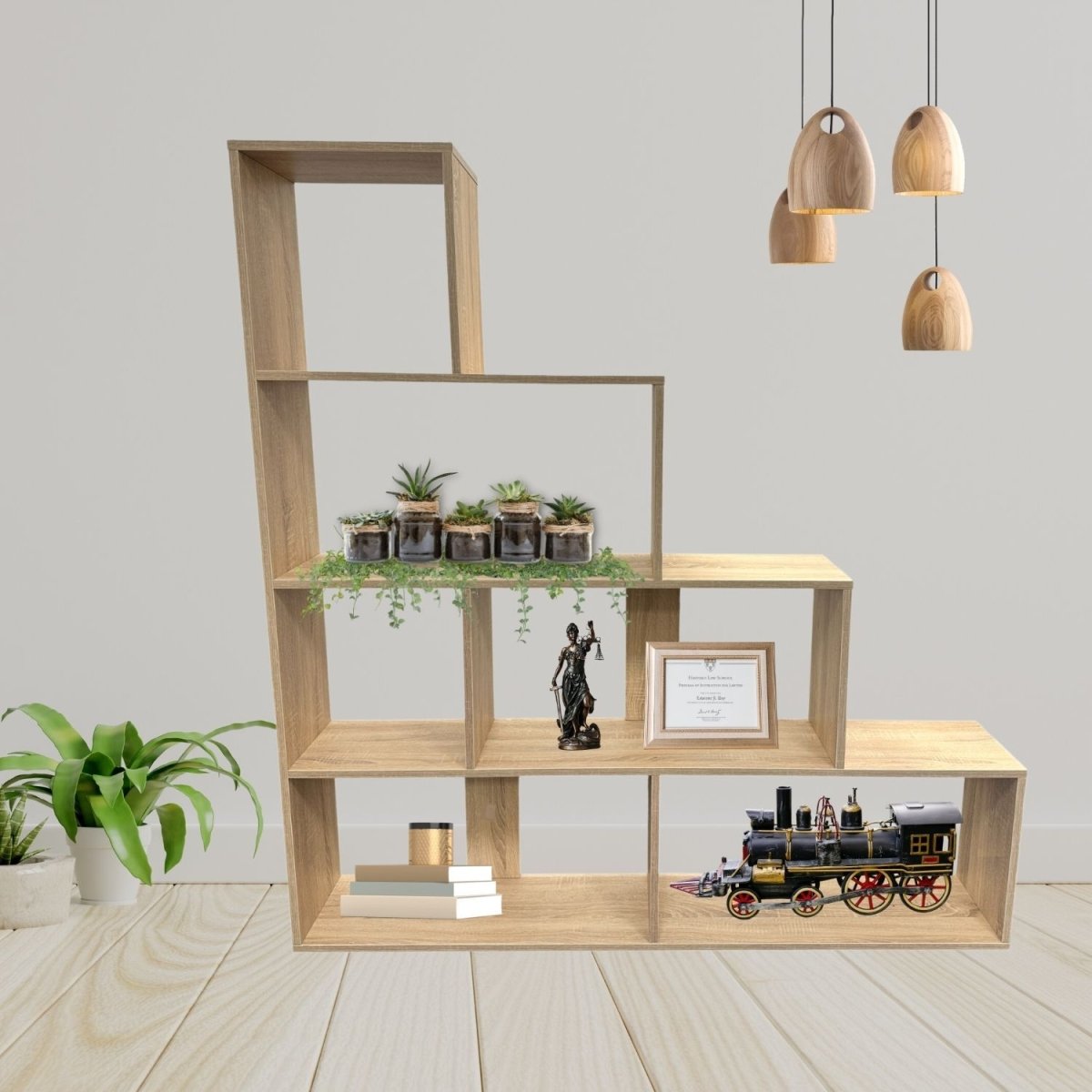 Coemo Treppenregal Scala aus Holz 4 Etagen Stufenregal 6 Fächer - Mein-Regal.de