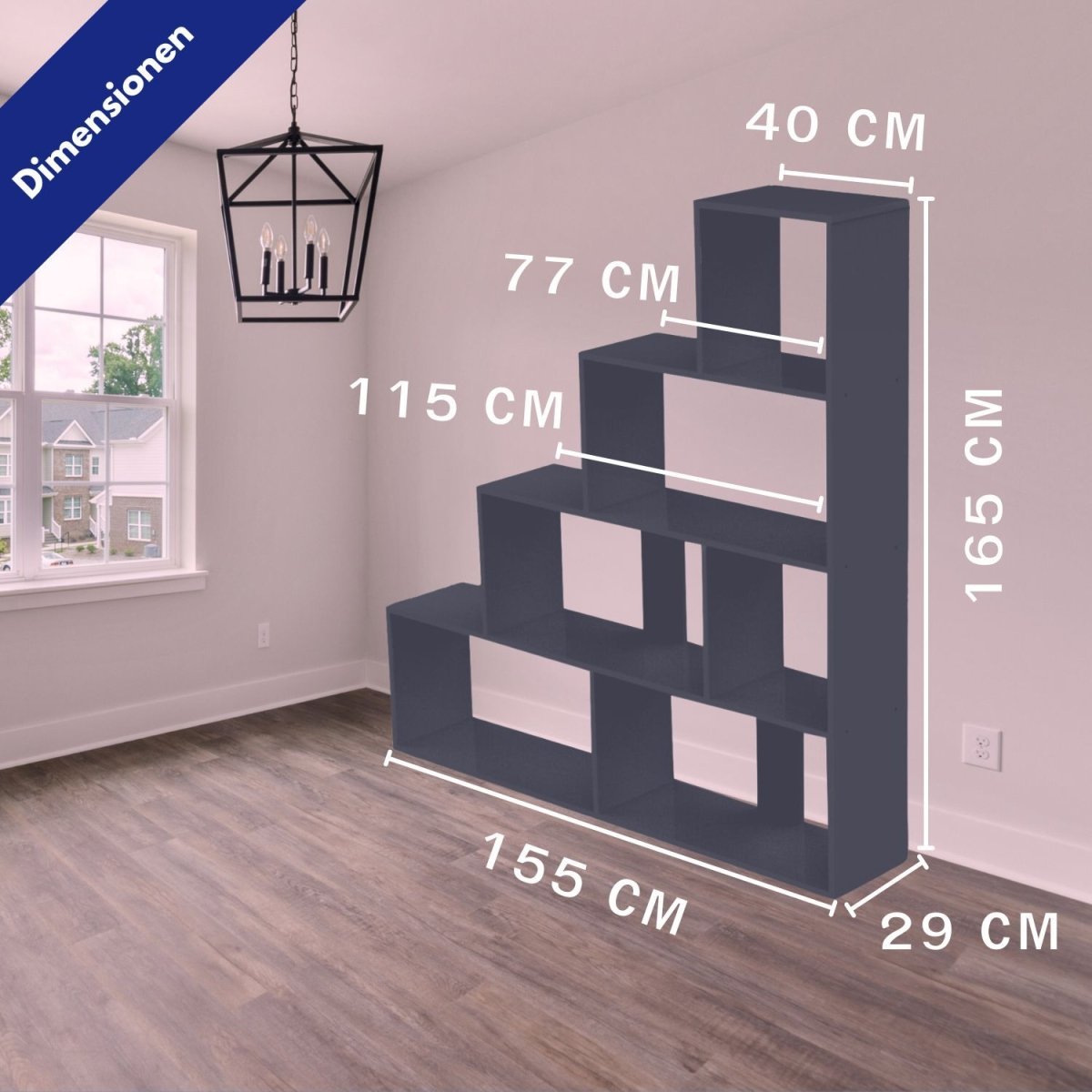 Coemo Treppenregal Scala aus Holz 4 Etagen Stufenregal 6 Fächer - Mein-Regal.de