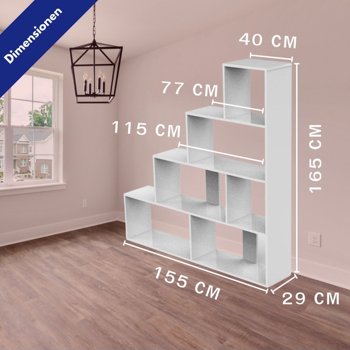 Coemo Treppenregal Scala aus Holz 4 Etagen Stufenregal 6 Fächer - Mein-Regal.de