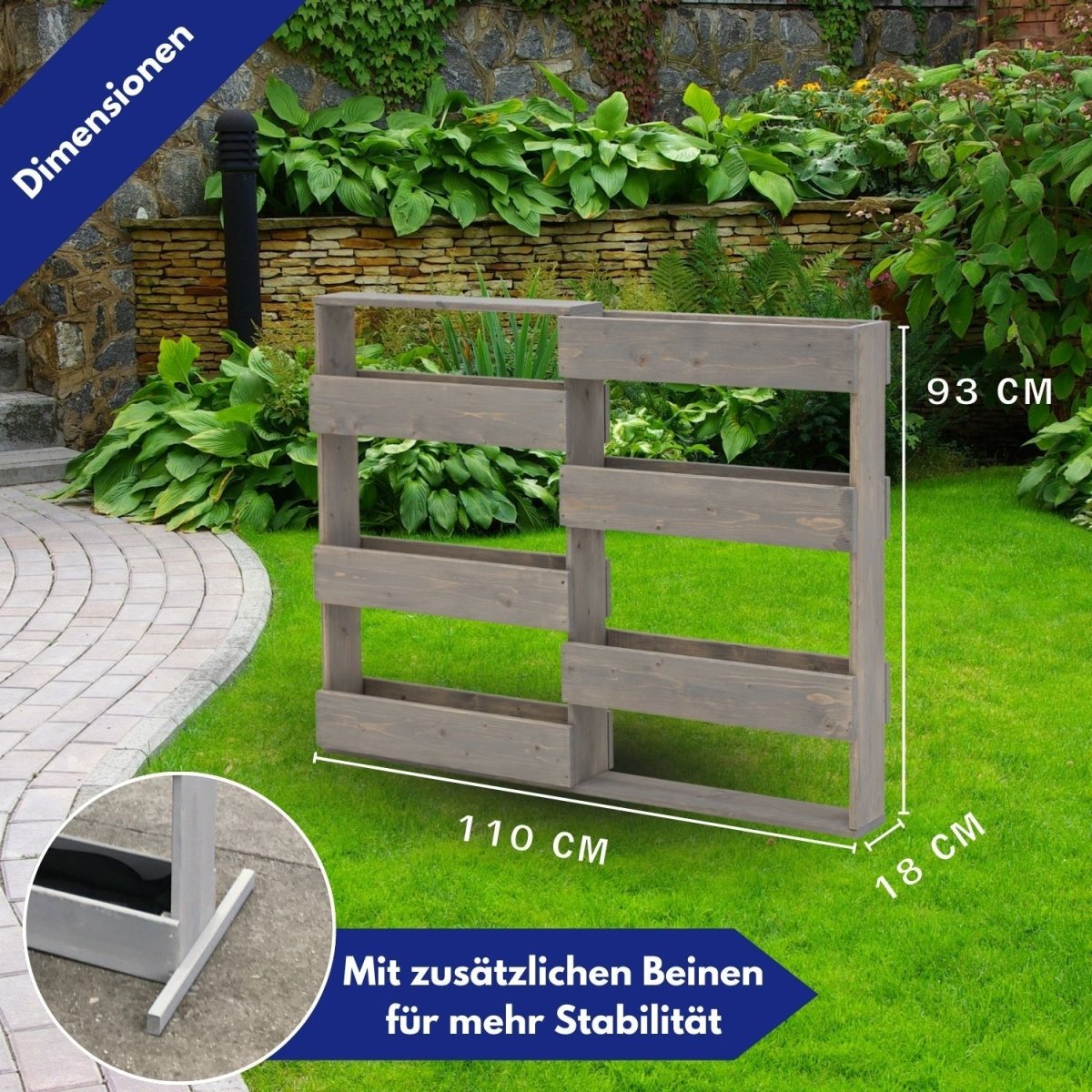 Coemo Vertikalbeet Riga Kräuterbeet Holz 6 Pflanzkästen Wandmontage - Mein - Regal.de