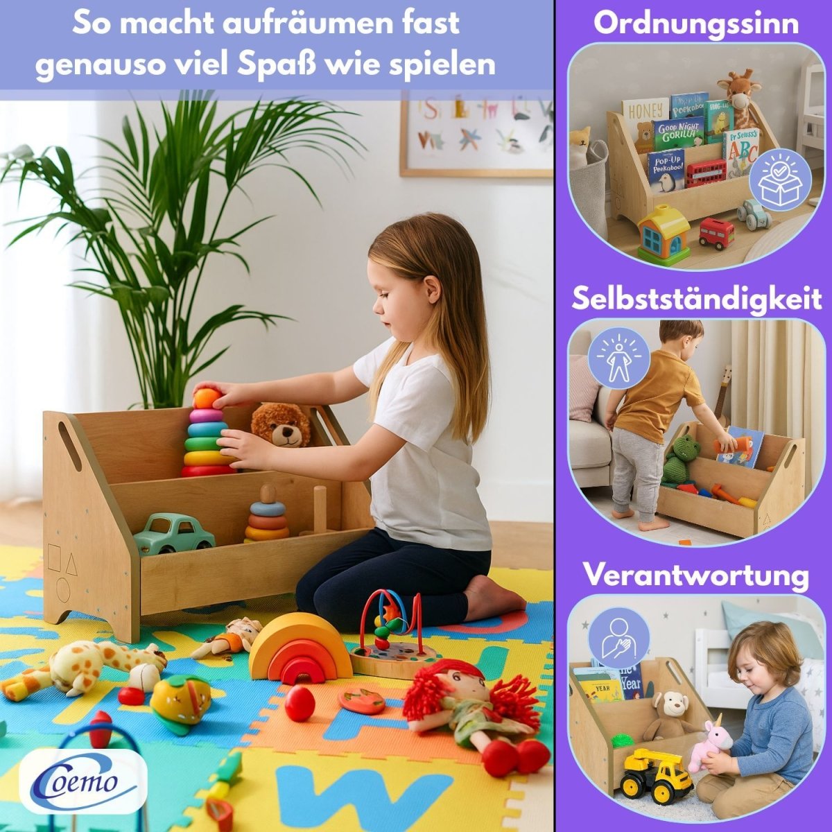 Mein-Regal Bücherbox DOOWY Bücherregal 2 Fächer 61 x 24 x 34 cm