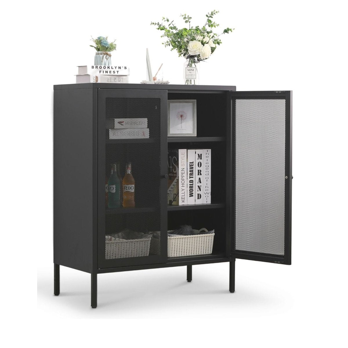 Mein-Regal Highboard Mesh aus Metall mit Meshtüren - Mein-Regal.de
