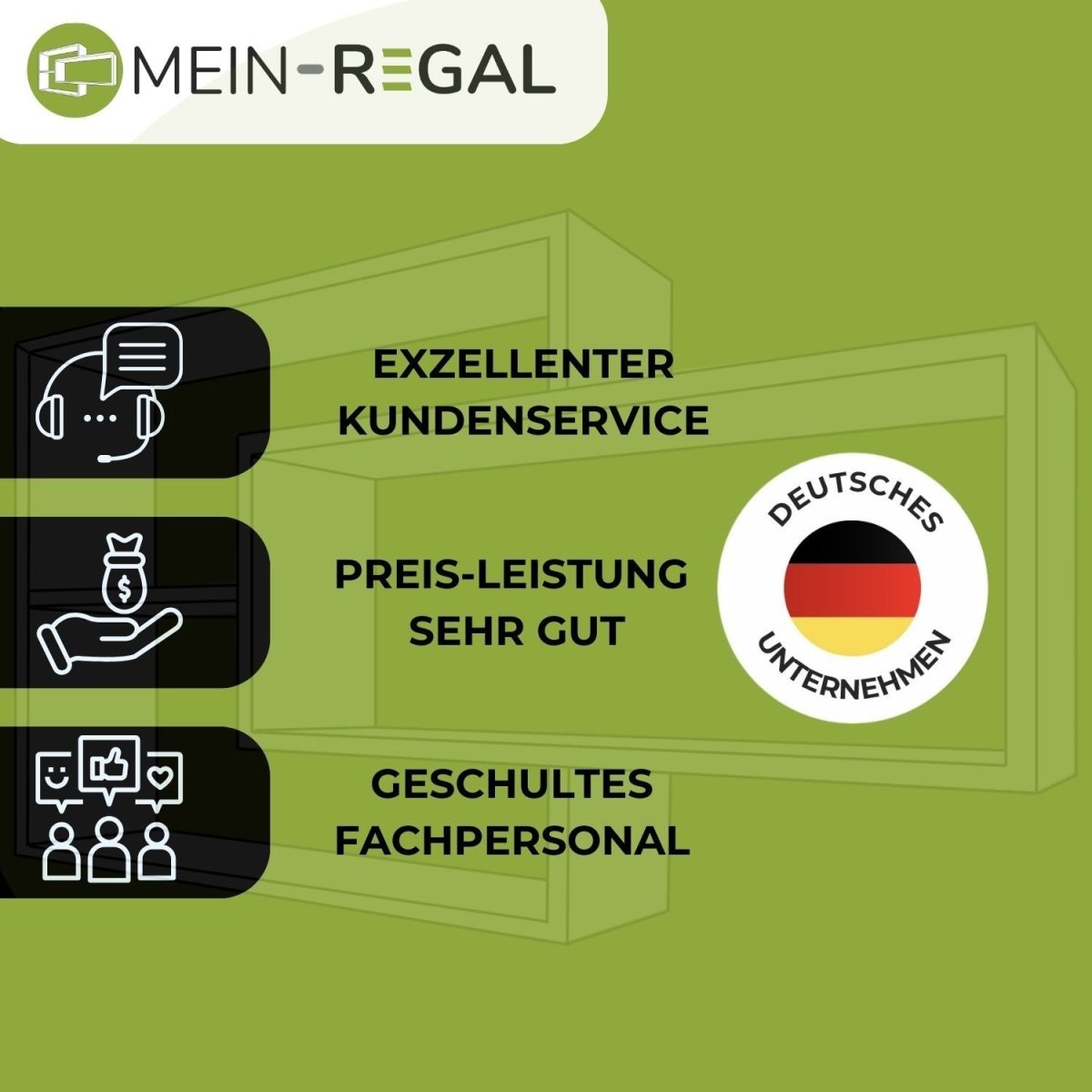 Mein-Regal Regal Diva freistehendes 6-stöckiges schmales Regal modernes Design