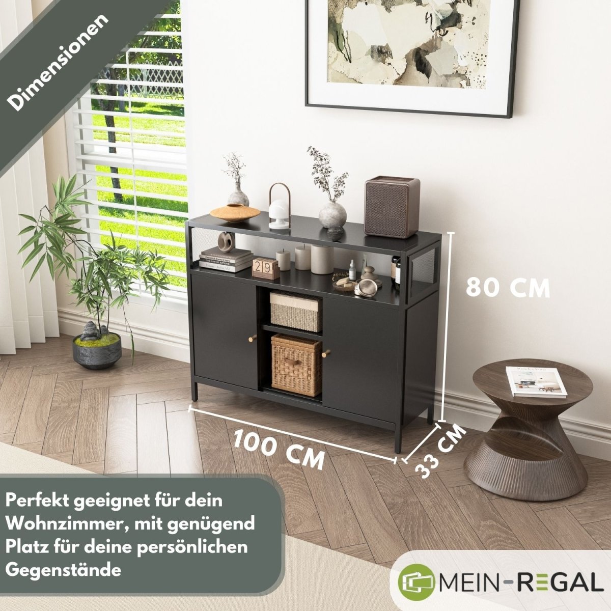Mein - Regal Sideboard Mesh mit Schiebetüren - Mein - Regal.de