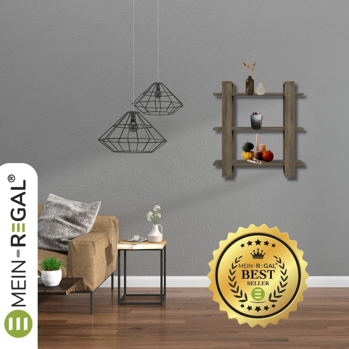 Mein - Regal Wandregal DUOMO aus Holz MDF, bis zu 3 Fächer - Mein - Regal.de