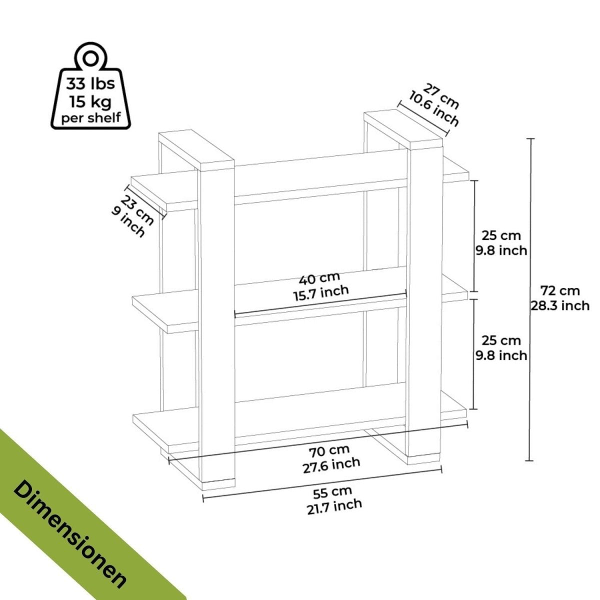 Mein - Regal Wandregal DUOMO aus Holz MDF, bis zu 3 Fächer - Mein - Regal.de