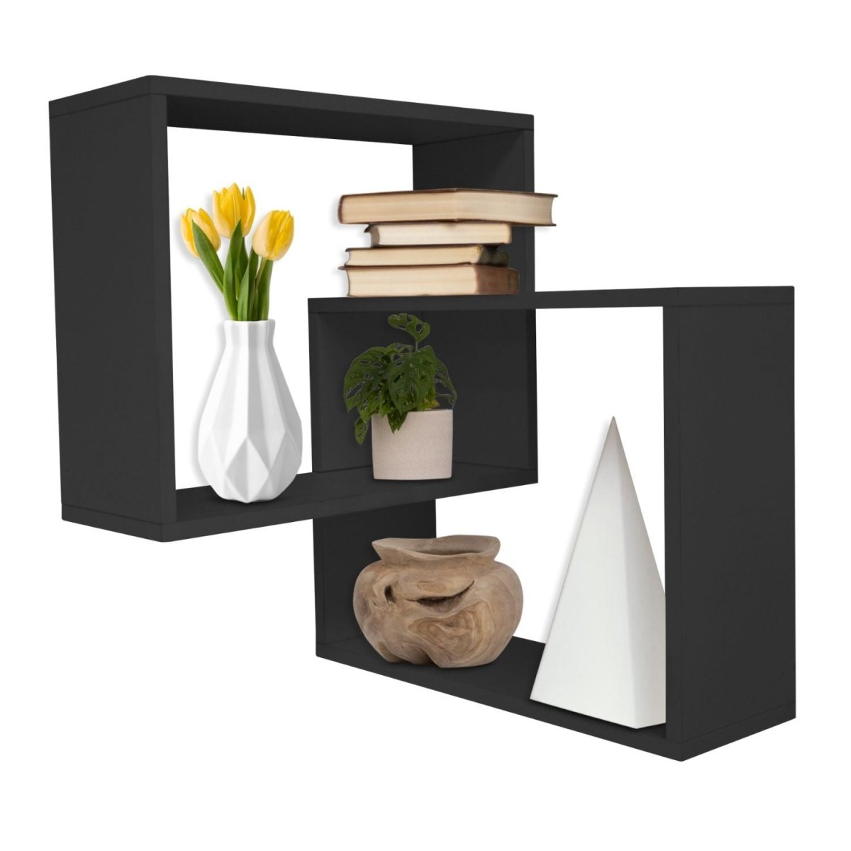 Mein - Regal Wandregal Quadra Eckregal aus Holz MDF, Wandeckregal - Mein - Regal.de