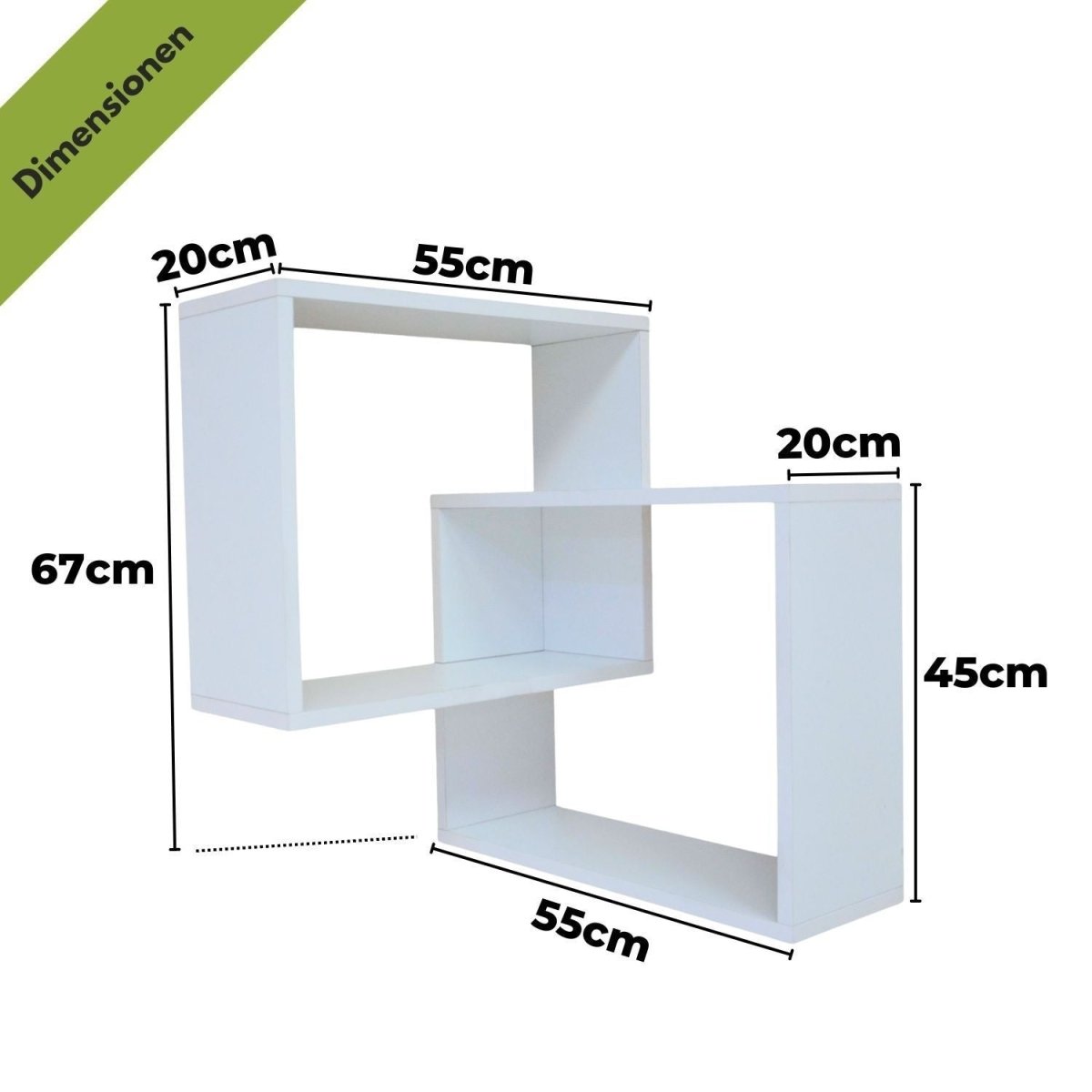 Mein - Regal Wandregal Quadra Eckregal aus Holz MDF, Wandeckregal - Mein - Regal.de