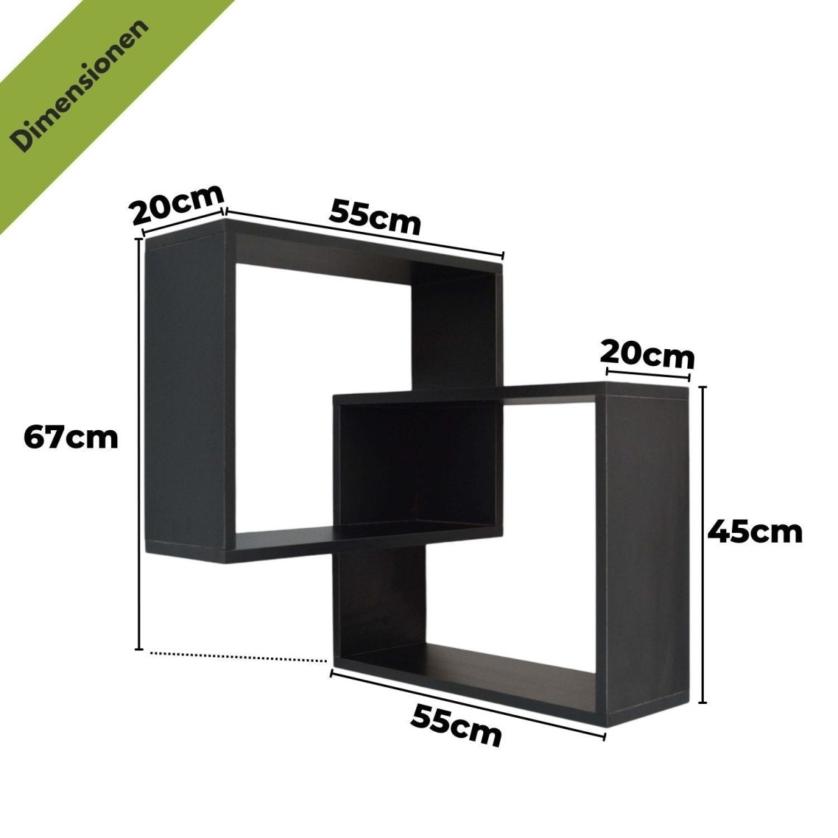 Mein - Regal Wandregal Quadra Eckregal aus Holz MDF, Wandeckregal - Mein - Regal.de