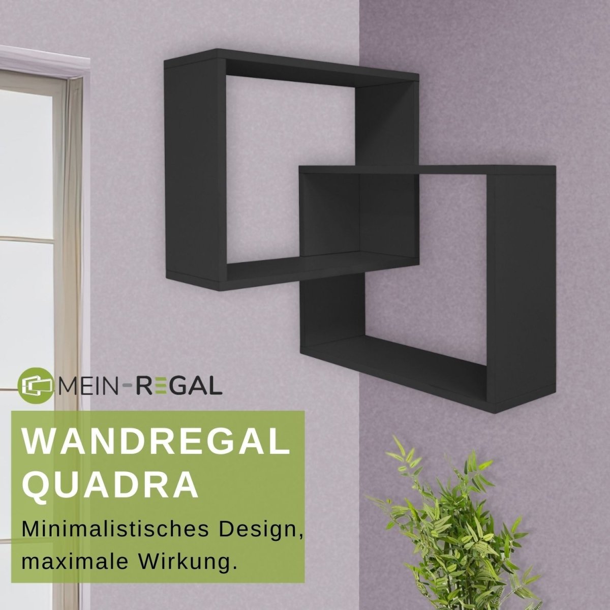 Mein - Regal Wandregal Quadra Eckregal aus Holz MDF, Wandeckregal - Mein - Regal.de