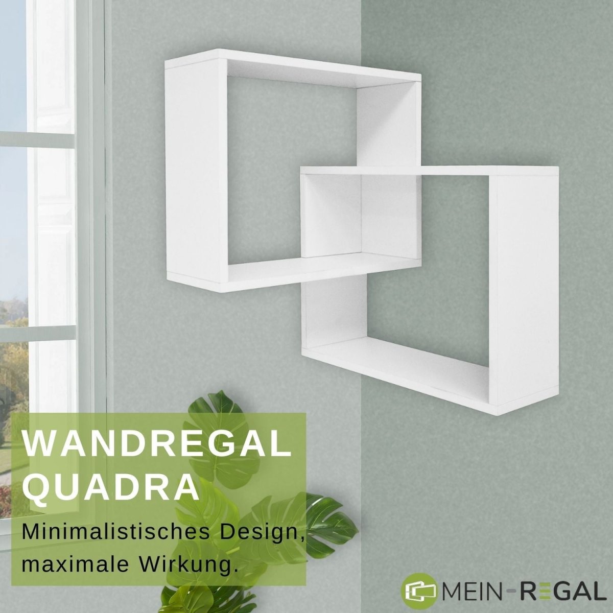 Mein - Regal Wandregal Quadra Eckregal aus Holz MDF, Wandeckregal - Mein - Regal.de