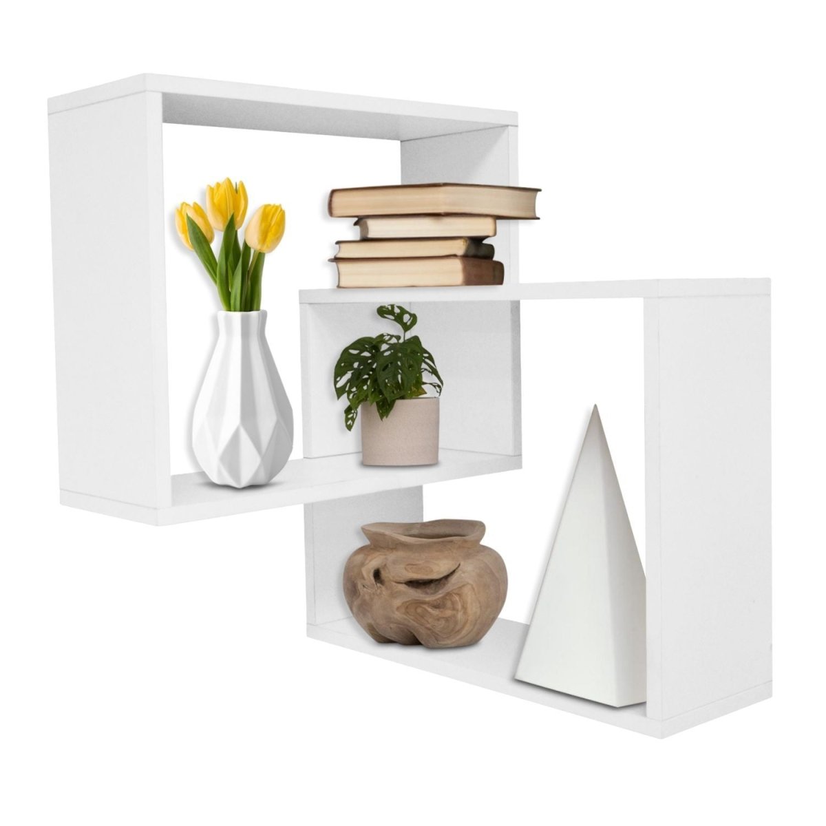 Mein - Regal Wandregal Quadra Eckregal aus Holz MDF, Wandeckregal - Mein - Regal.de