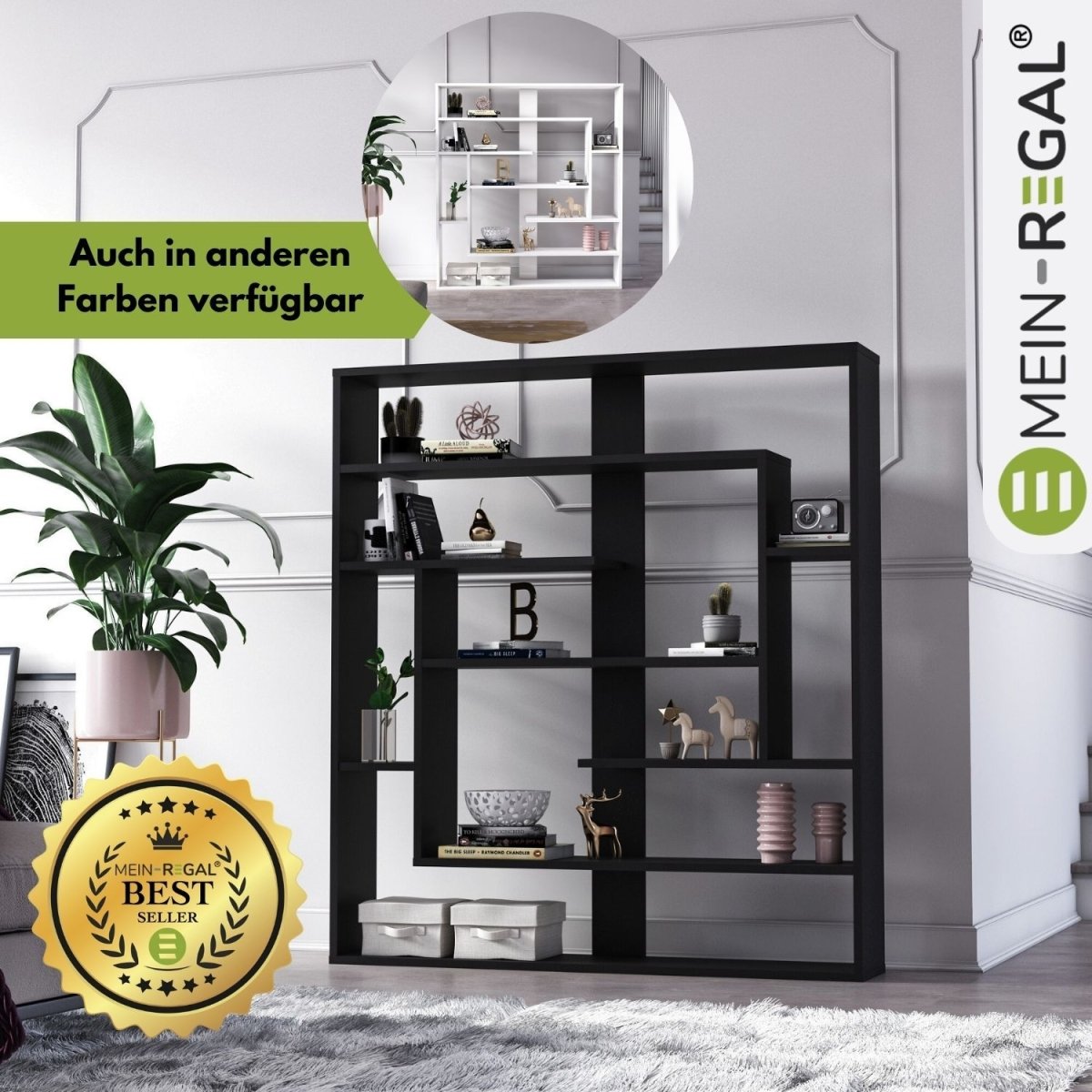 Mein - Regal Wandregal SEBASTIAN aus Holz MDF, bis zu 9 Fächer - Mein - Regal.de