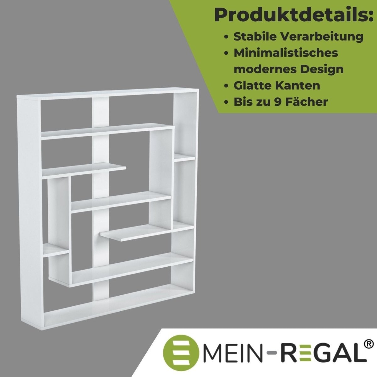 Mein - Regal Wandregal SEBASTIAN aus Holz MDF, bis zu 9 Fächer - Mein - Regal.de