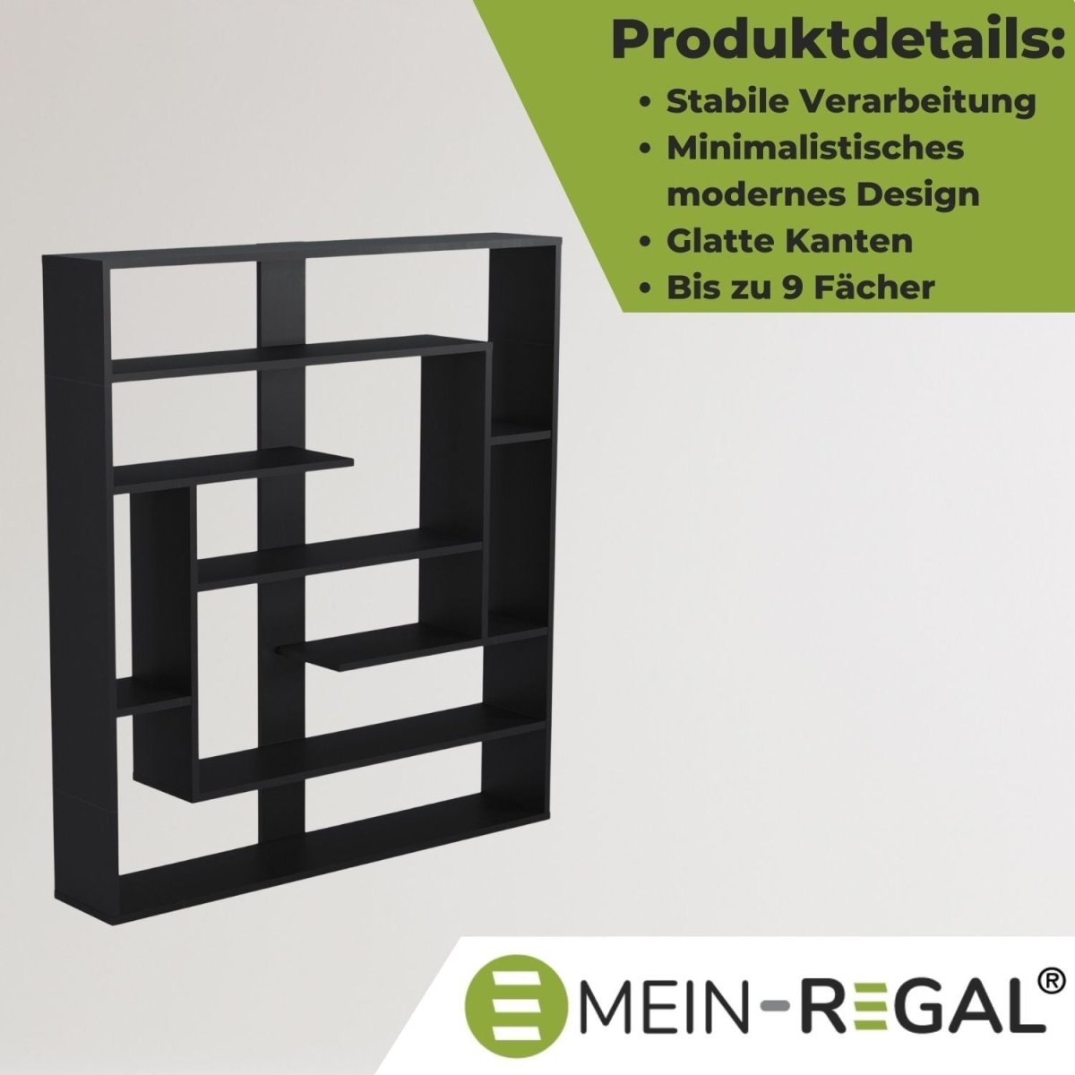 Mein - Regal Wandregal SEBASTIAN aus Holz MDF, bis zu 9 Fächer - Mein - Regal.de