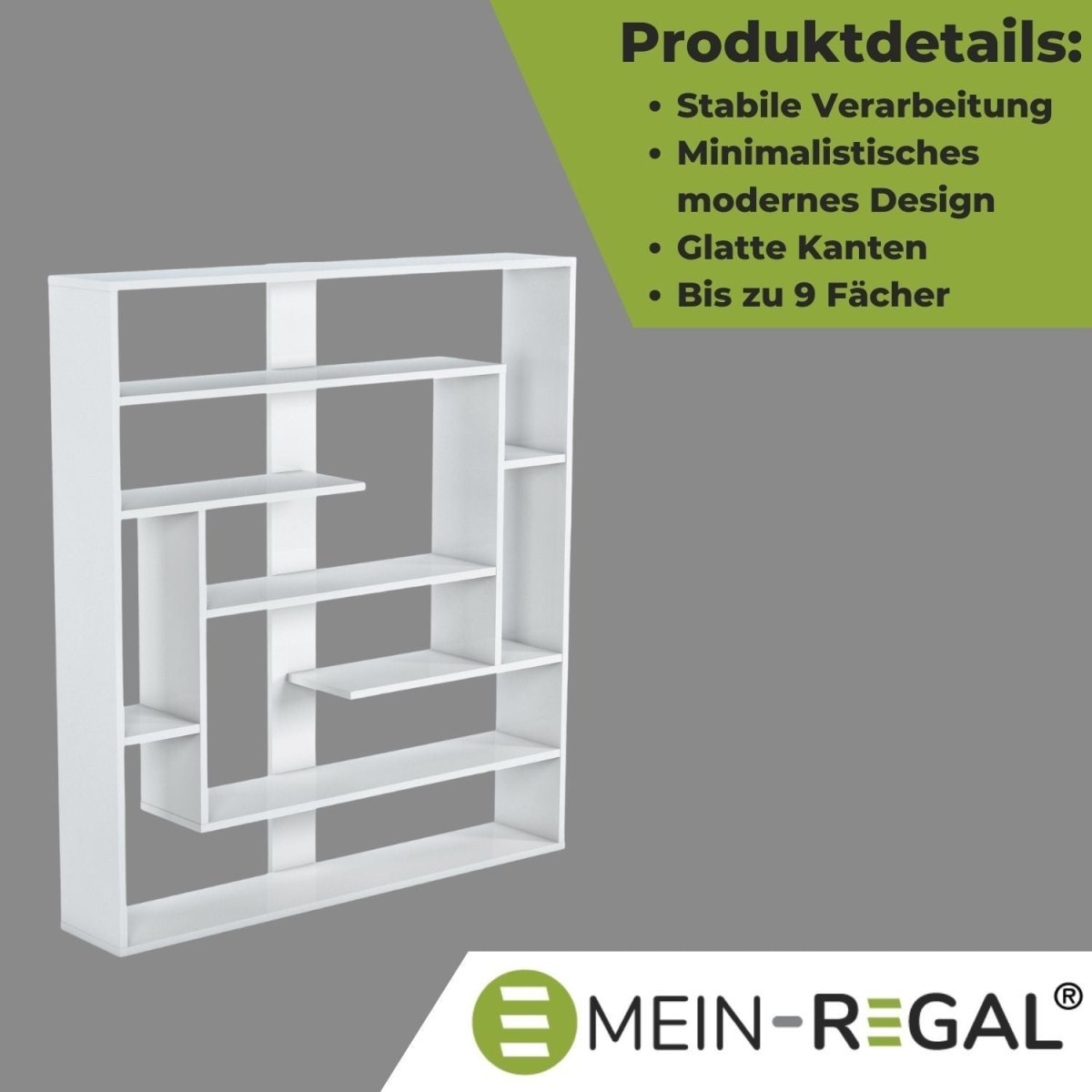Mein - Regal Wandregal SEBASTIAN aus Holz MDF, bis zu 9 Fächer - Mein - Regal.de
