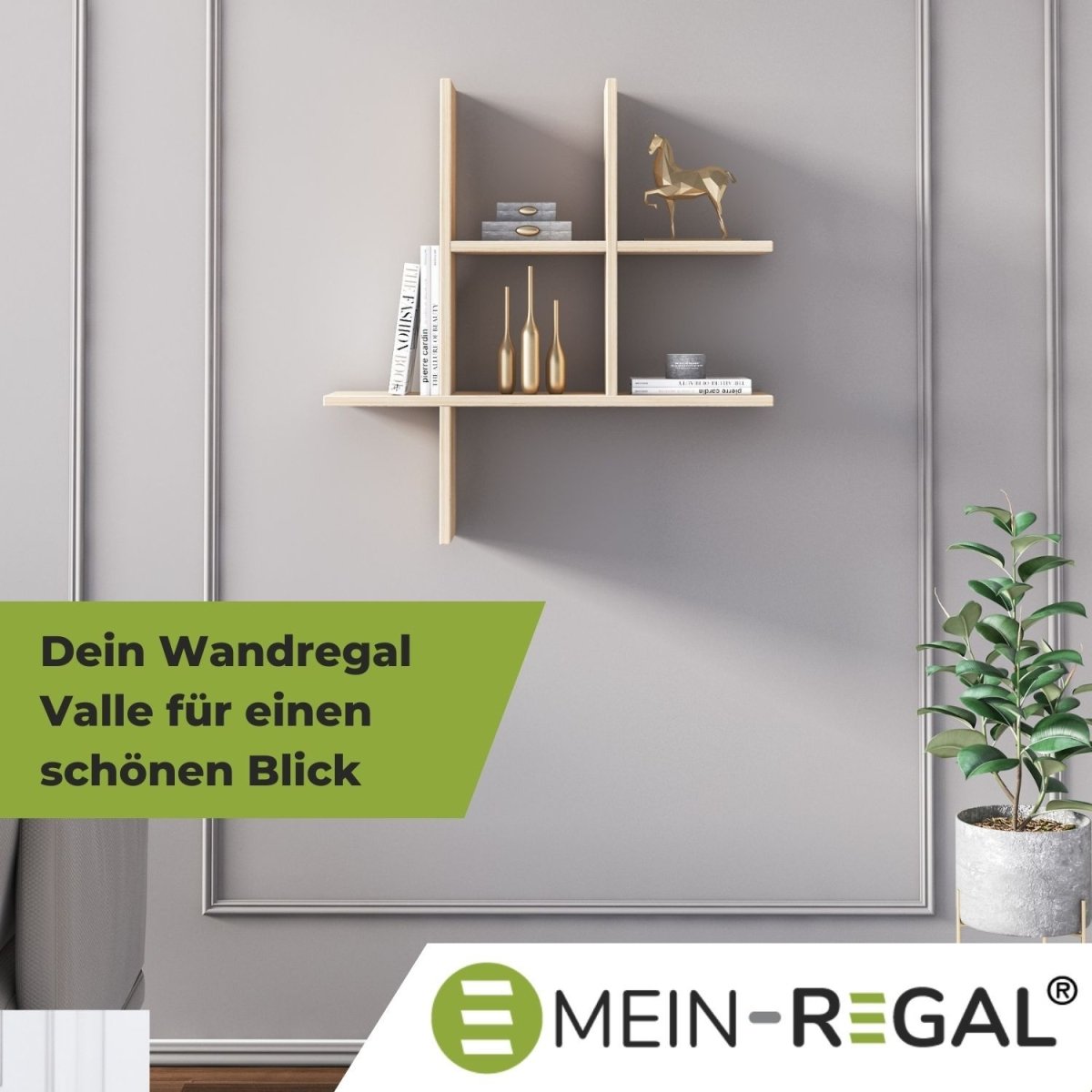 Mein - Regal Wandregal VALLE aus Holz MDF, bis zu 5 Fächer - Mein - Regal.de