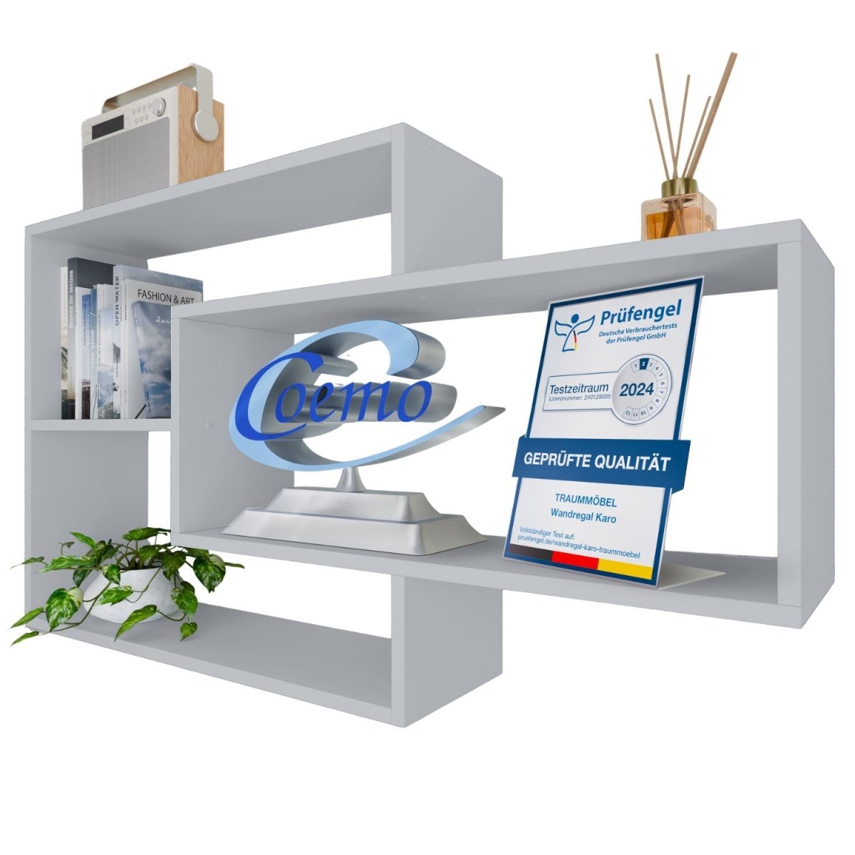 Wandregal Karo Schweberegal aus Holz - Mein - Regal.de