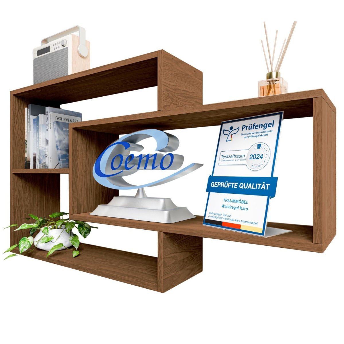 Wandregal Karo Schweberegal aus Holz - Mein - Regal.de