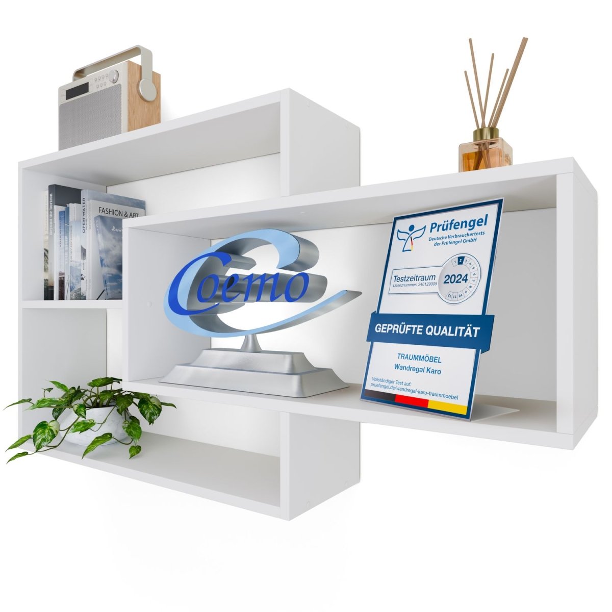 Wandregal Karo Schweberegal aus Holz - Mein - Regal.de