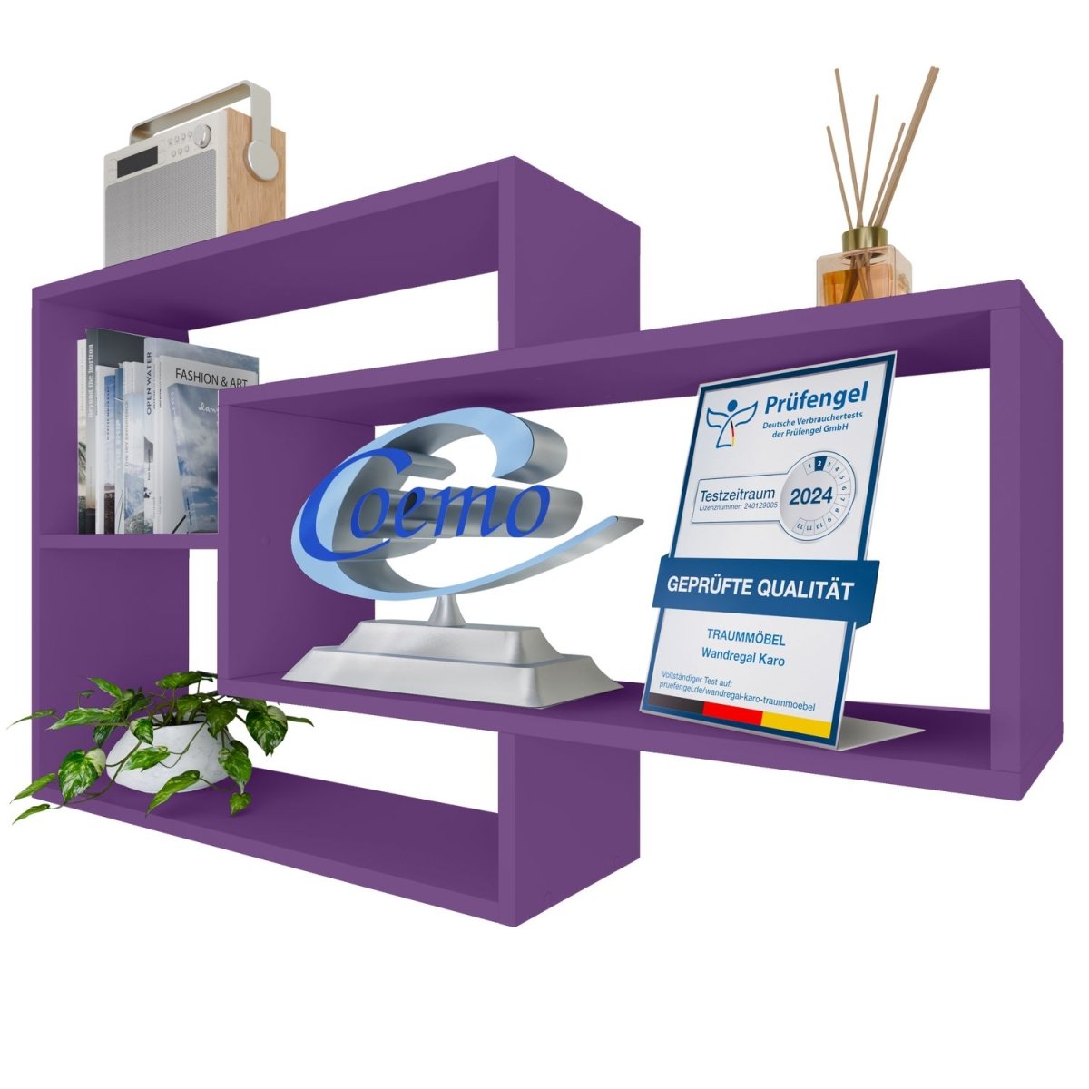 Wandregal Karo Schweberegal aus Holz - Mein - Regal.de