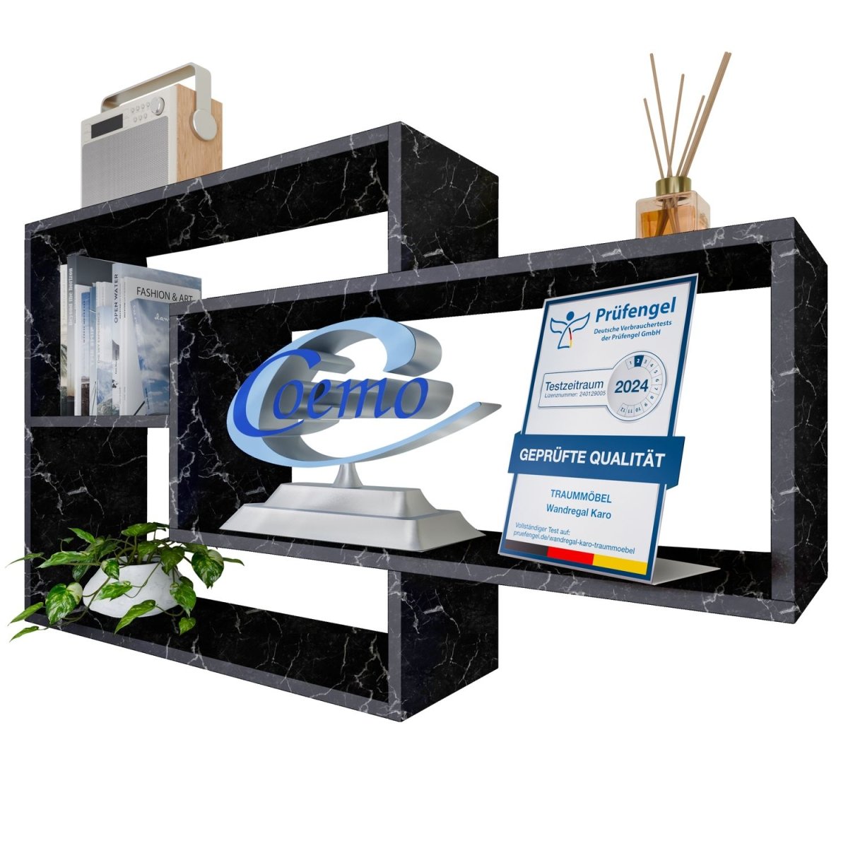 Wandregal Karo Schweberegal aus Holz - Mein - Regal.de