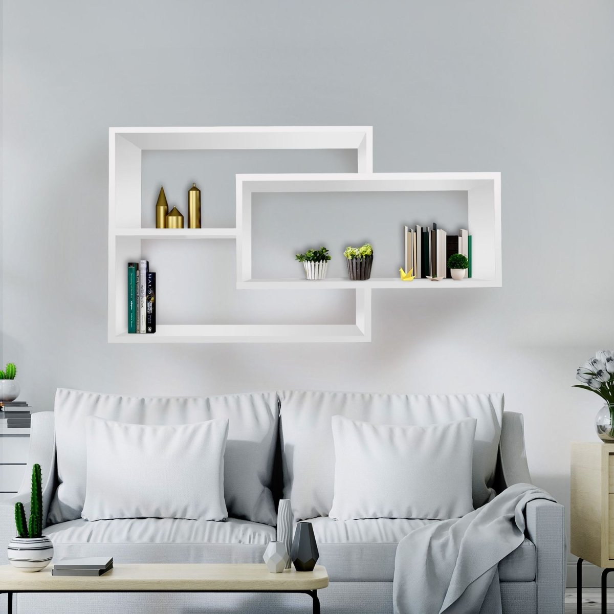 Wandregal Karo Schweberegal aus Holz