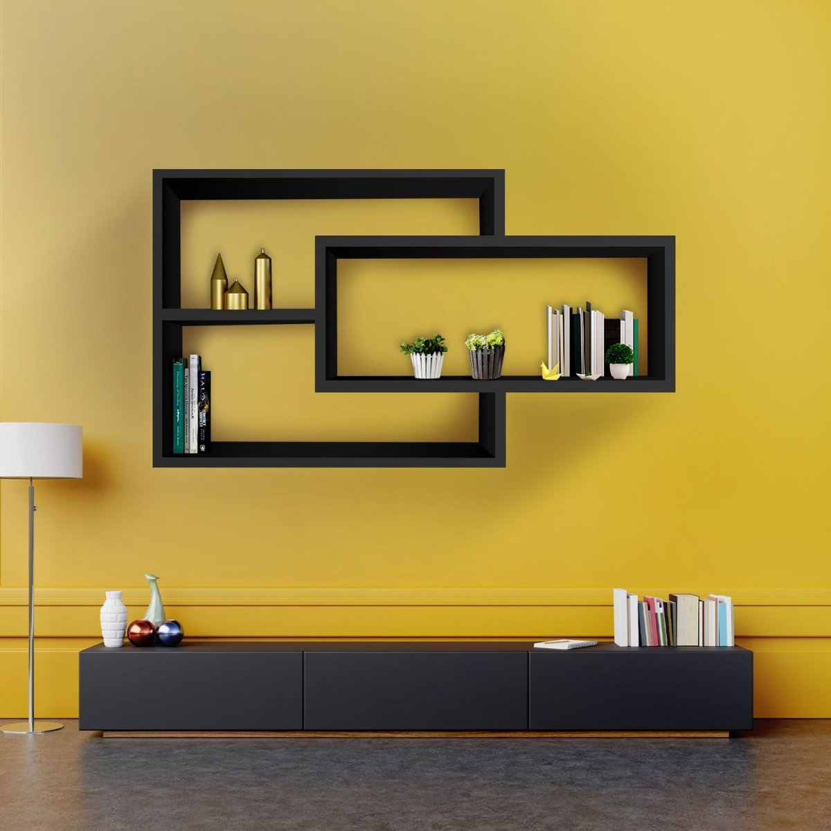 Wandregal Karo Schweberegal aus Holz