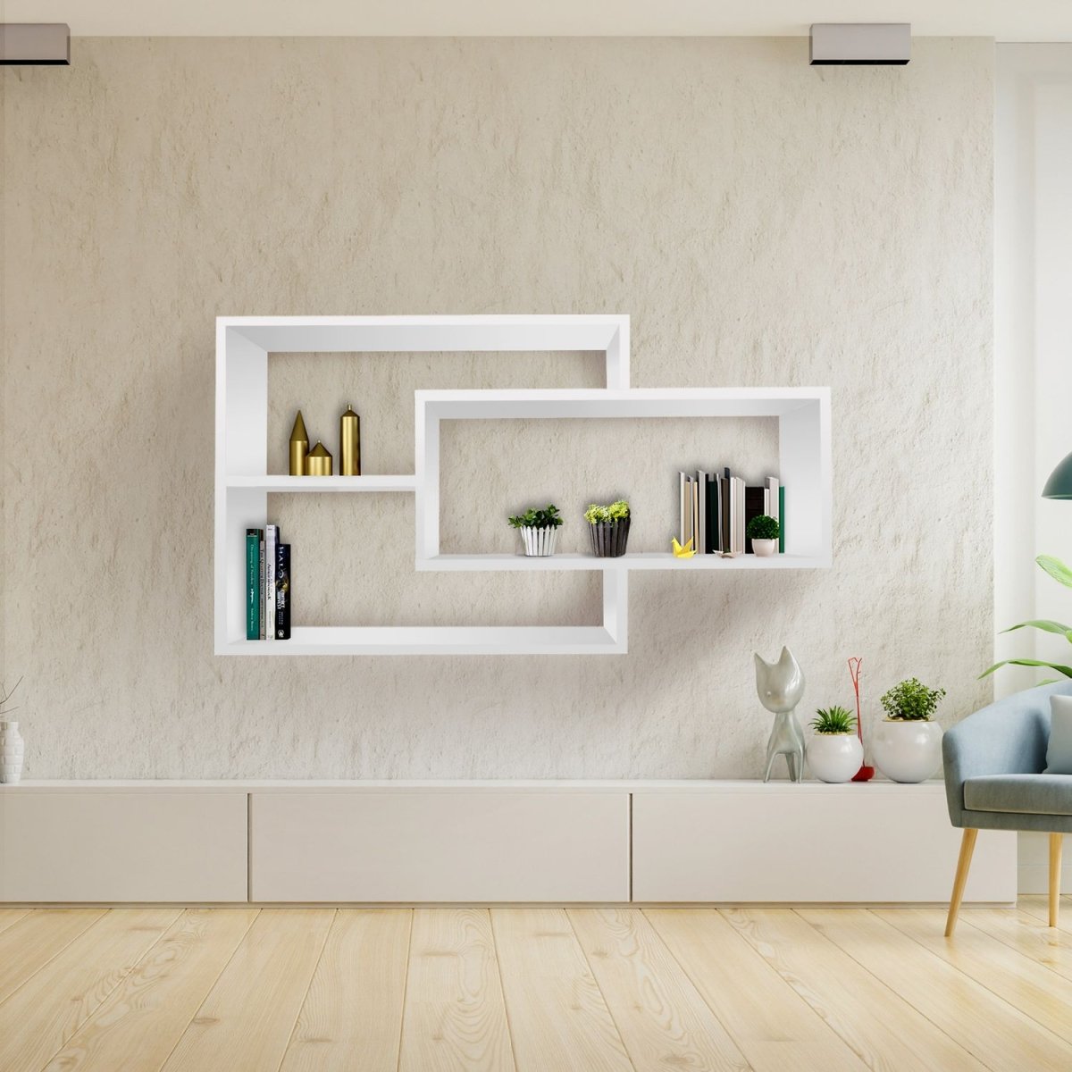 Wandregal Karo Schweberegal aus Holz