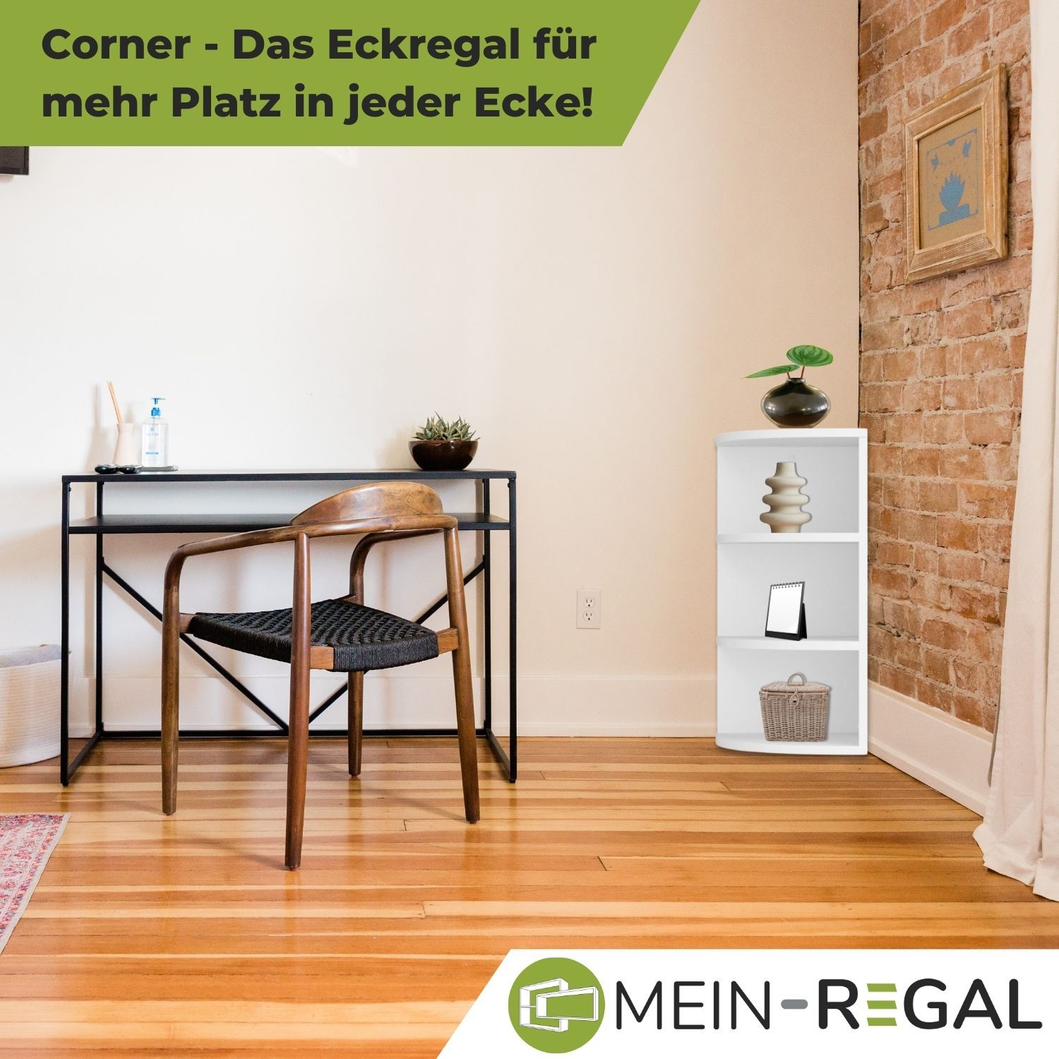 Mein-Regal Eckregal Corner 60 aus Holz 3 Etagen