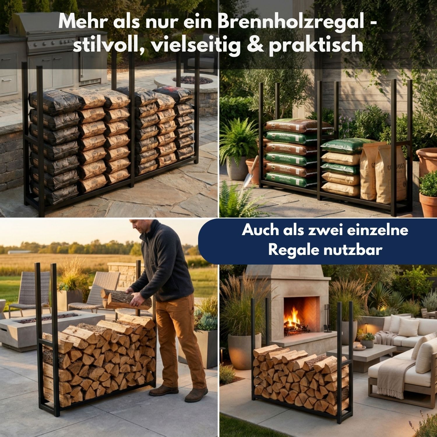 Coemo Kaminholzregal HANS Brennholz Regal