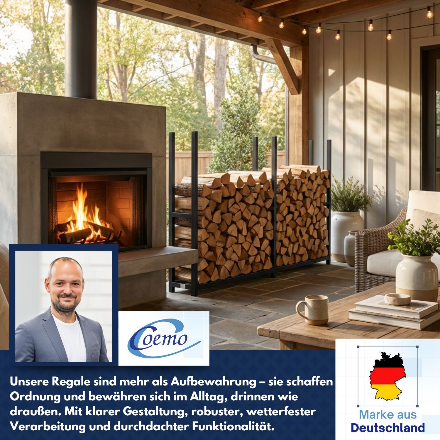 Coemo Kaminholzregal HANS Brennholz Regal