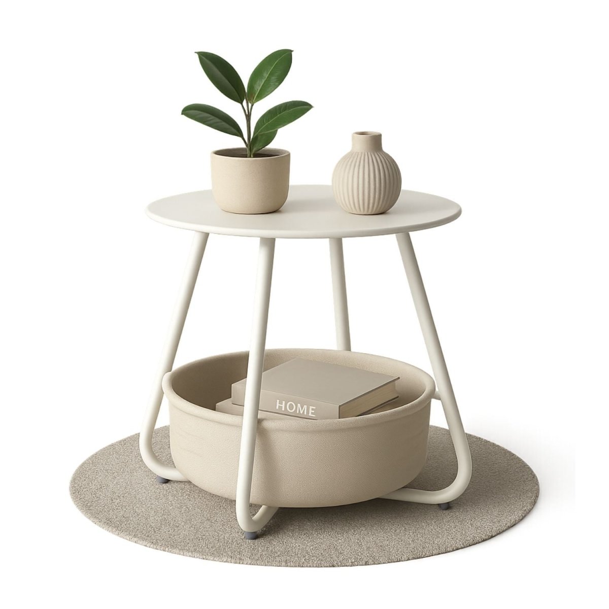 B - Ware Beistelltisch Kosi mit Canvas Korb - Metallgestell mit Stoffkorb - Mein - Regal.de