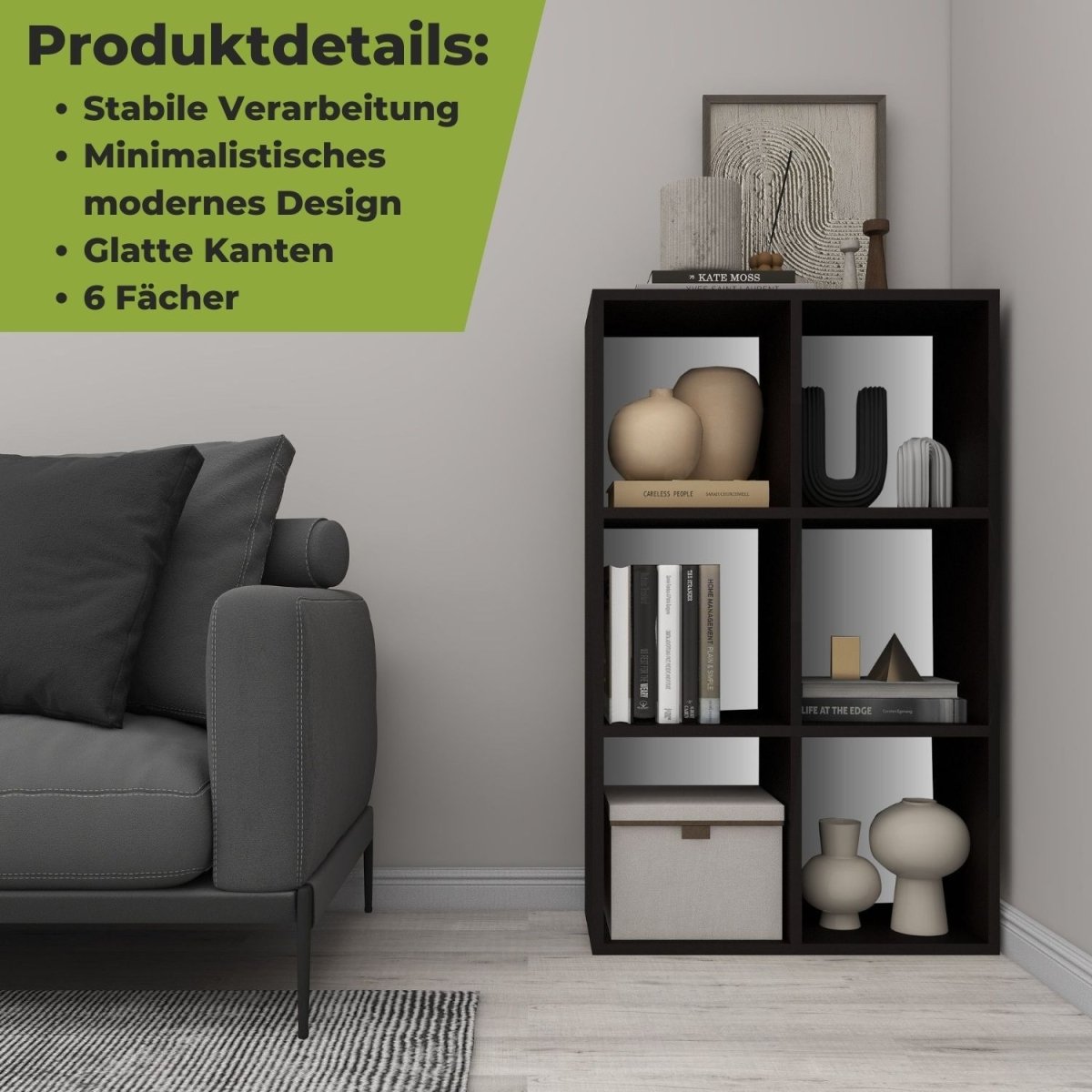 Coemo Aktenregal Delta - 6 MDF Standregal 6 Fächer - Mein - Regal.de