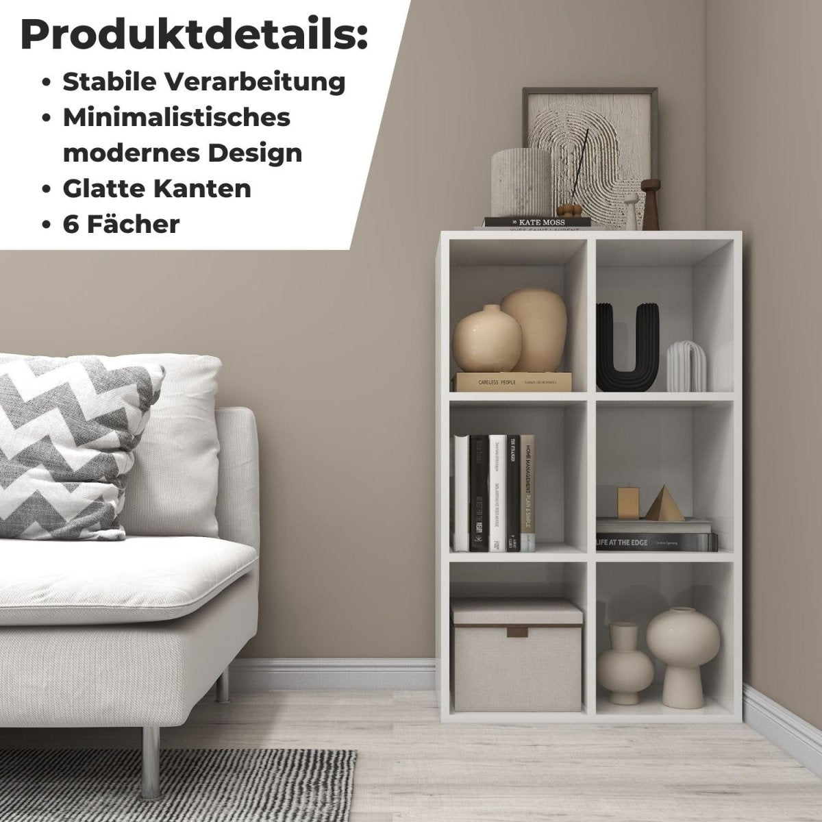 Coemo Aktenregal Delta - 6 MDF Standregal 6 Fächer - Mein - Regal.de