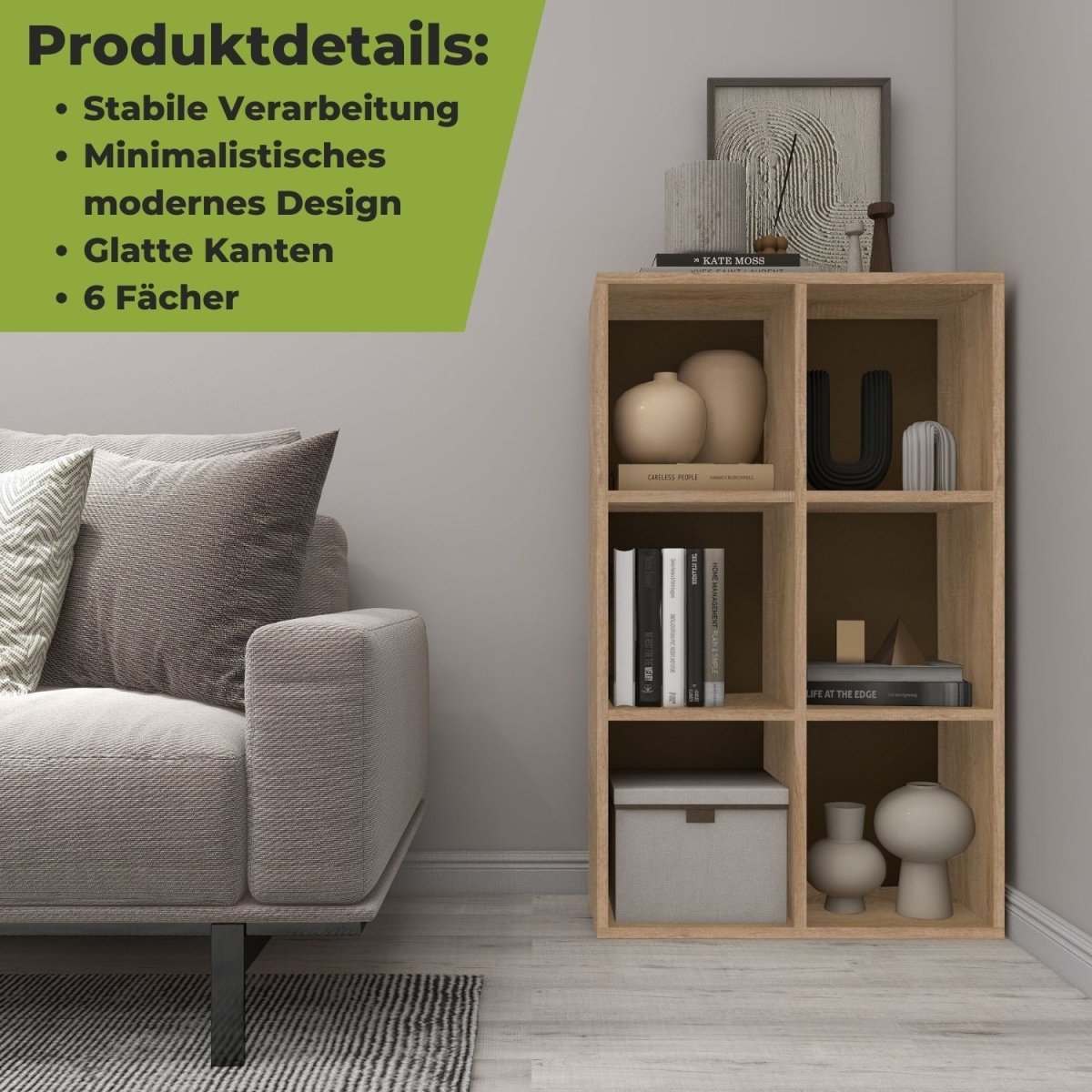 Coemo Aktenregal Delta - 6 MDF Standregal 6 Fächer - Mein - Regal.de