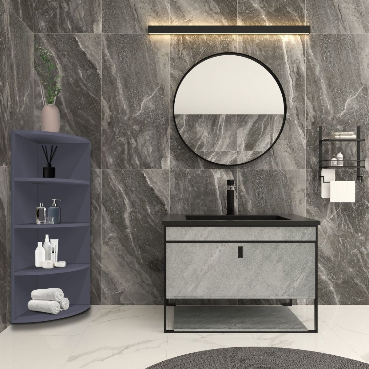 Coemo Eckregal Corner 120 aus Holz 4 Etagen