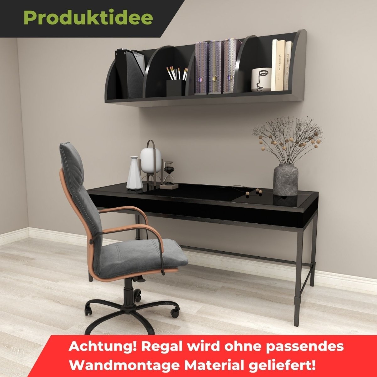 Eckregal Corner 120 in der Farbe Schwarz im Büro