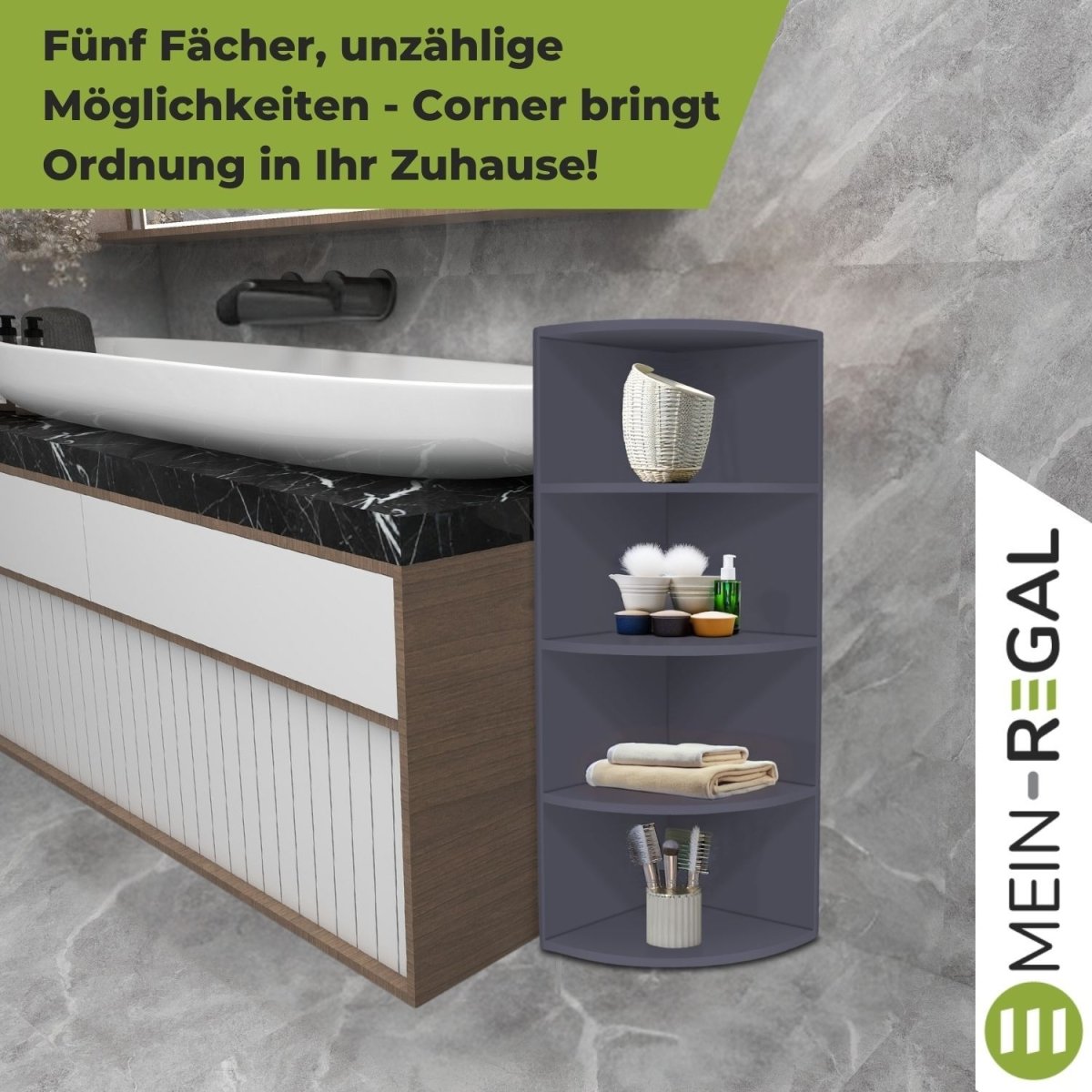 Coemo Eckregal Corner 120 aus Holz 4 Etagen