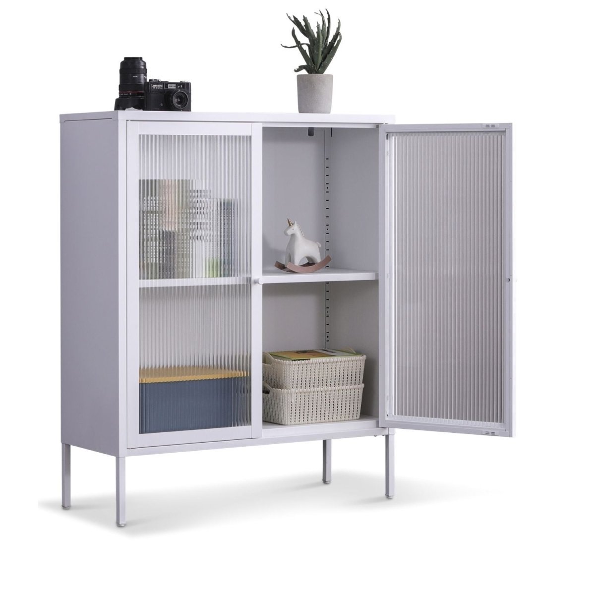 Coemo Highboard Tokio aus Metall mit Glastüren - Mein-Regal.de