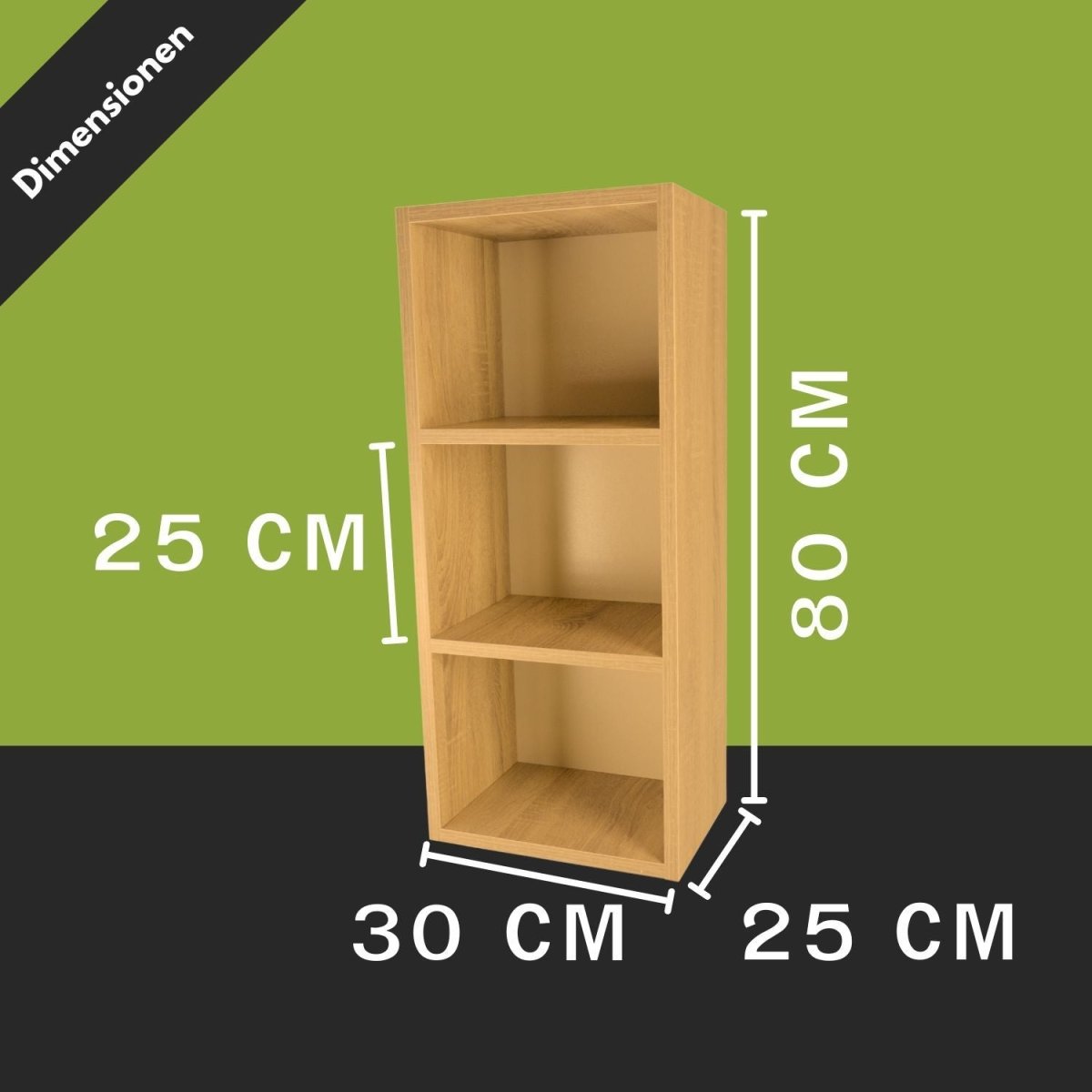 Coemo Standregal Alpha 80 aus Holz 3 Fächer - Mein - Regal.de