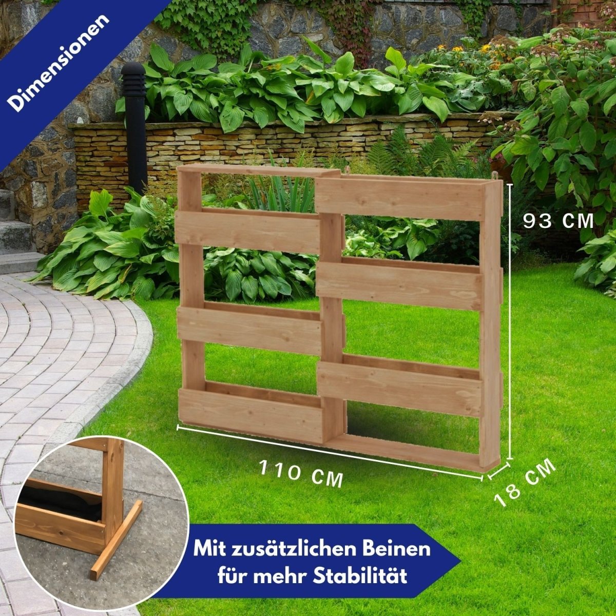 Coemo Vertikalbeet Riga Kräuterbeet Holz 6 Pflanzkästen Wandmontage - Mein - Regal.de