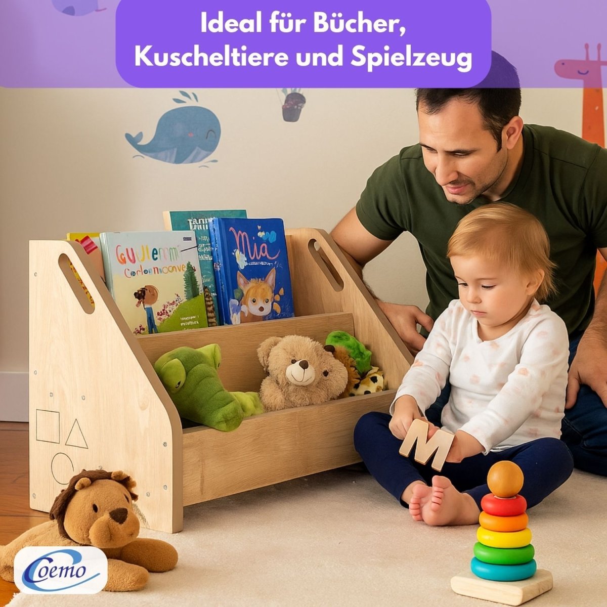 Mein-Regal Bücherbox DOOWY Bücherregal 2 Fächer 61 x 24 x 34 cm