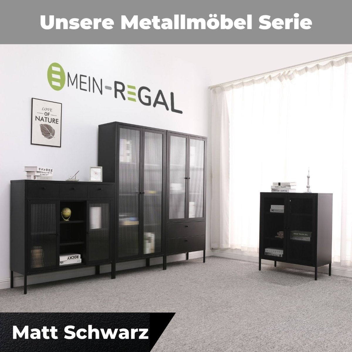 Mein-Regal Highboard Mesh aus Metall mit Meshtüren - Mein-Regal.de