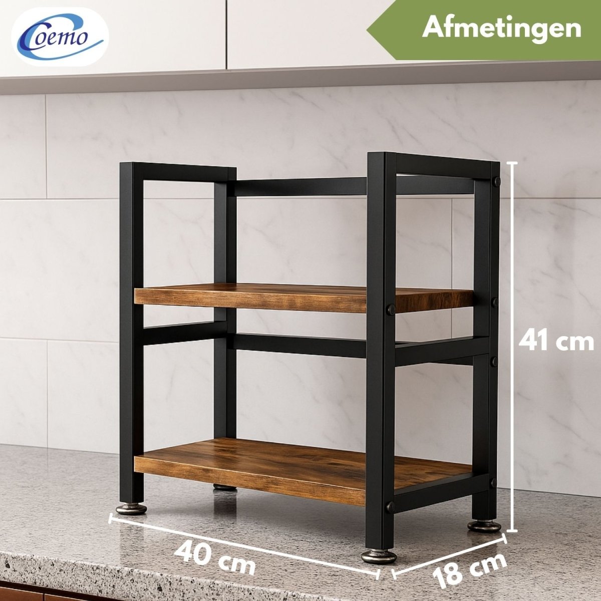 Mein - Regal kompaktes Küchenregal Vintage aus Holz mit Metallrahmen - Mein - Regal.de